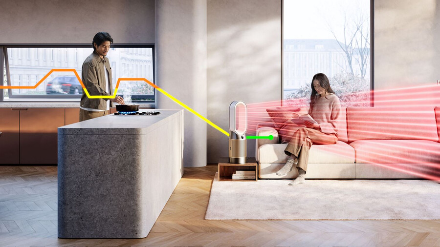 dyson luftreiniger hotcool hp2 denox luftreiniger-heizlüfter weißgold