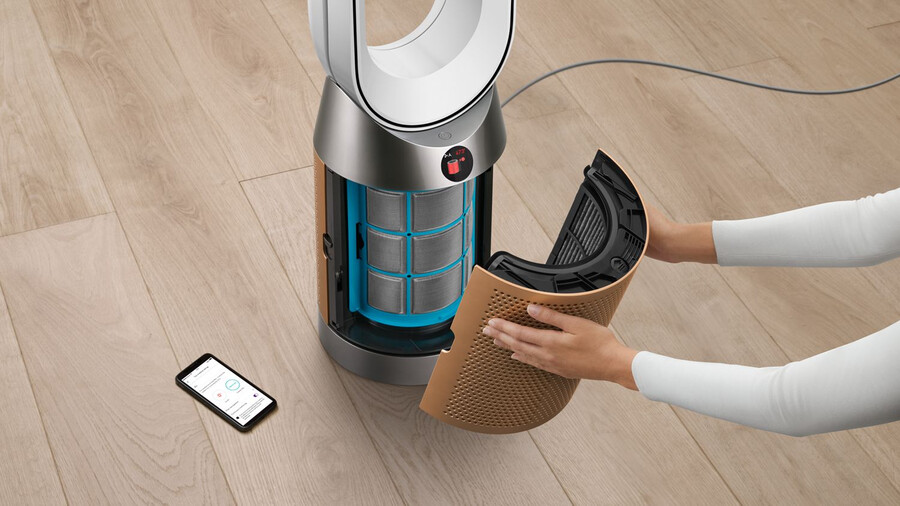 dyson luftreiniger hotcool hp2 denox luftreiniger-heizlüfter weißgold