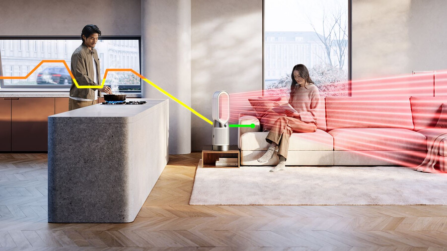 dyson luftreiniger hotcool hp1 luftreiniger-heizlüfter weiß