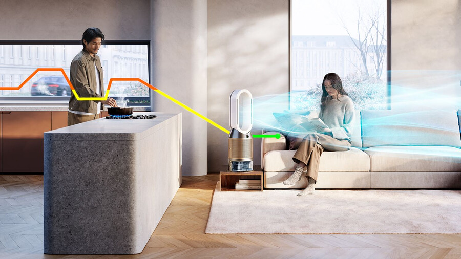 dyson luftbefeuchter und luftreiniger mit luftreinigung und kühlfunktion ph2 de-nox weißgold
