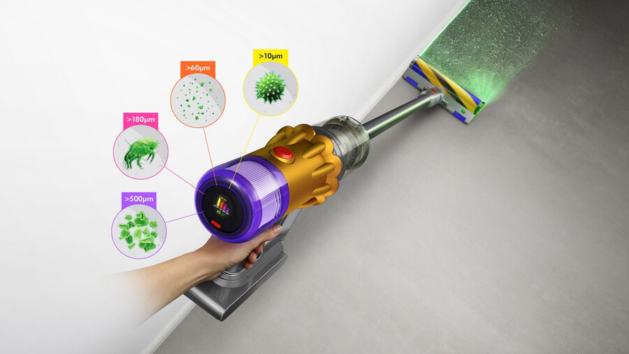 dyson v12 detect slim absolute staubsauger in gelbnickel