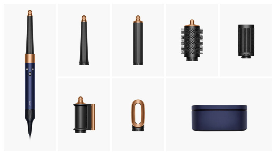 dyson airwrap id multi-styler und haartrockner - glattwellig preußischblaureiches kupfer