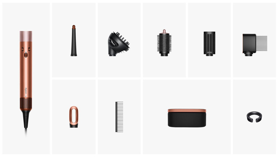 dyson airwrap id multi-styler und haartrockner mit diffusor amber silk