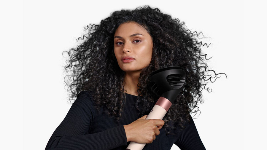 dyson airwrap id multi-styler und haartrockner mit diffusor amber silk