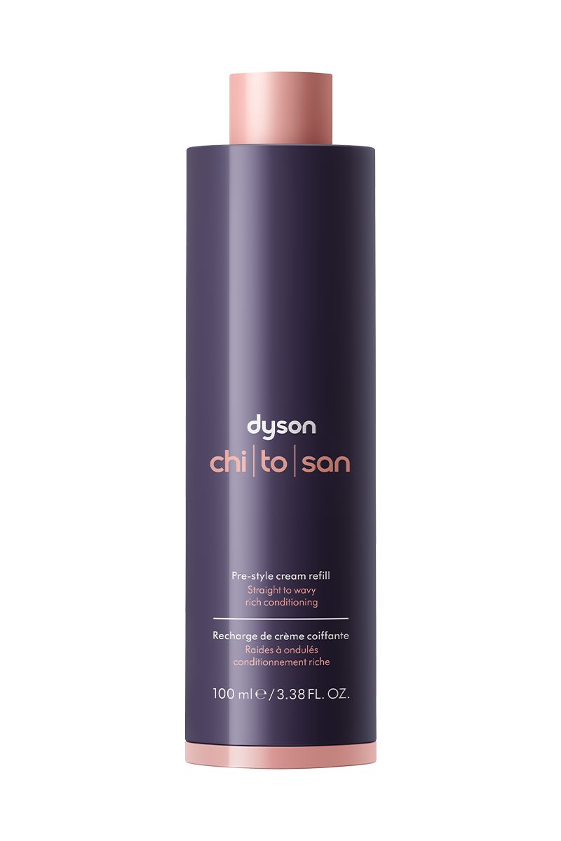 dyson chitosan pre-style creme für glattes bis welliges haar – reichhaltige pflege nachfüllpackung