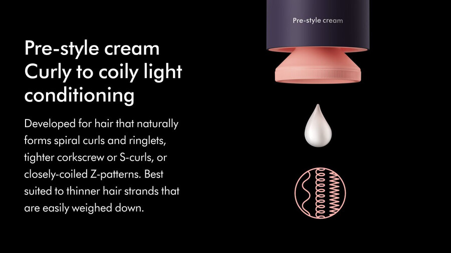 dyson chitosan pre-style creme – leichte pflege für lockiges bis krauses haar