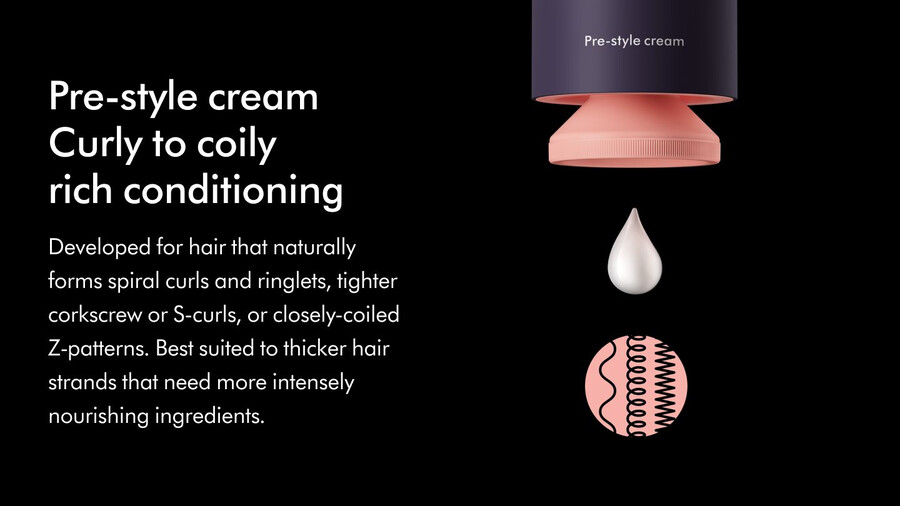 dyson chitosan pre-style creme – reichhaltige pflege für lockiges bis krauses haar